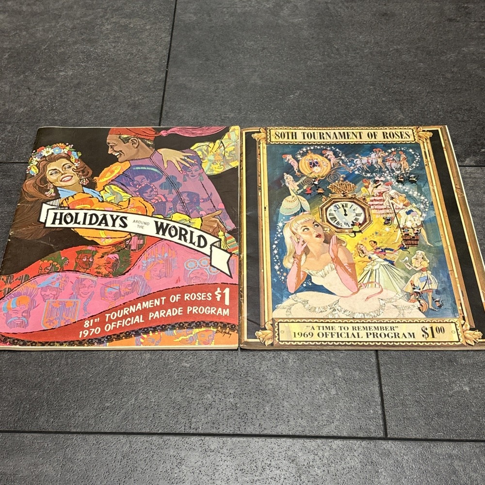 1969 1970 Tournament of Roses Programs Lot of 2 Time To Remember World Holidays